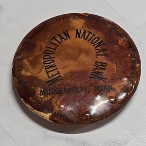 Antique Pocket Sharpening Stone - METROPOLITAN NATIONAL BANK - MINNEAPOLIS MN
